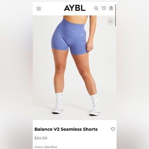 AYBL Balance v2 seamless shorts in Steel Blue